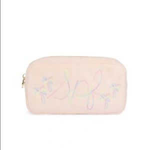 Stoney Clover Lane Terry Embroidered ‘SPF’ small pouch in orange